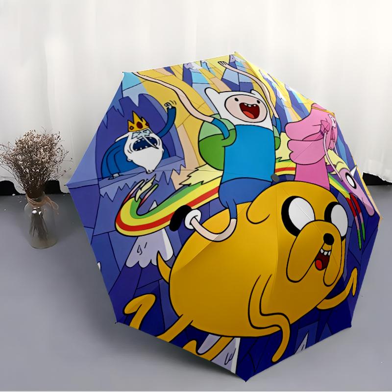Printed Adventure Time-Printed Folding Umbrella,Outdoor,Leisure,And Travel Umbrella,Durable Umbrella Fabric,Birthday And Holiday Gift