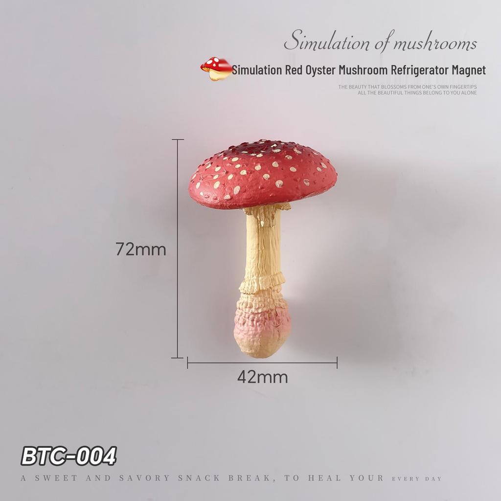 3D Yunnan Wild Mushroom Refrigerator Magnet - Creative Strong Magnetic Suction Message Sticker Decoration