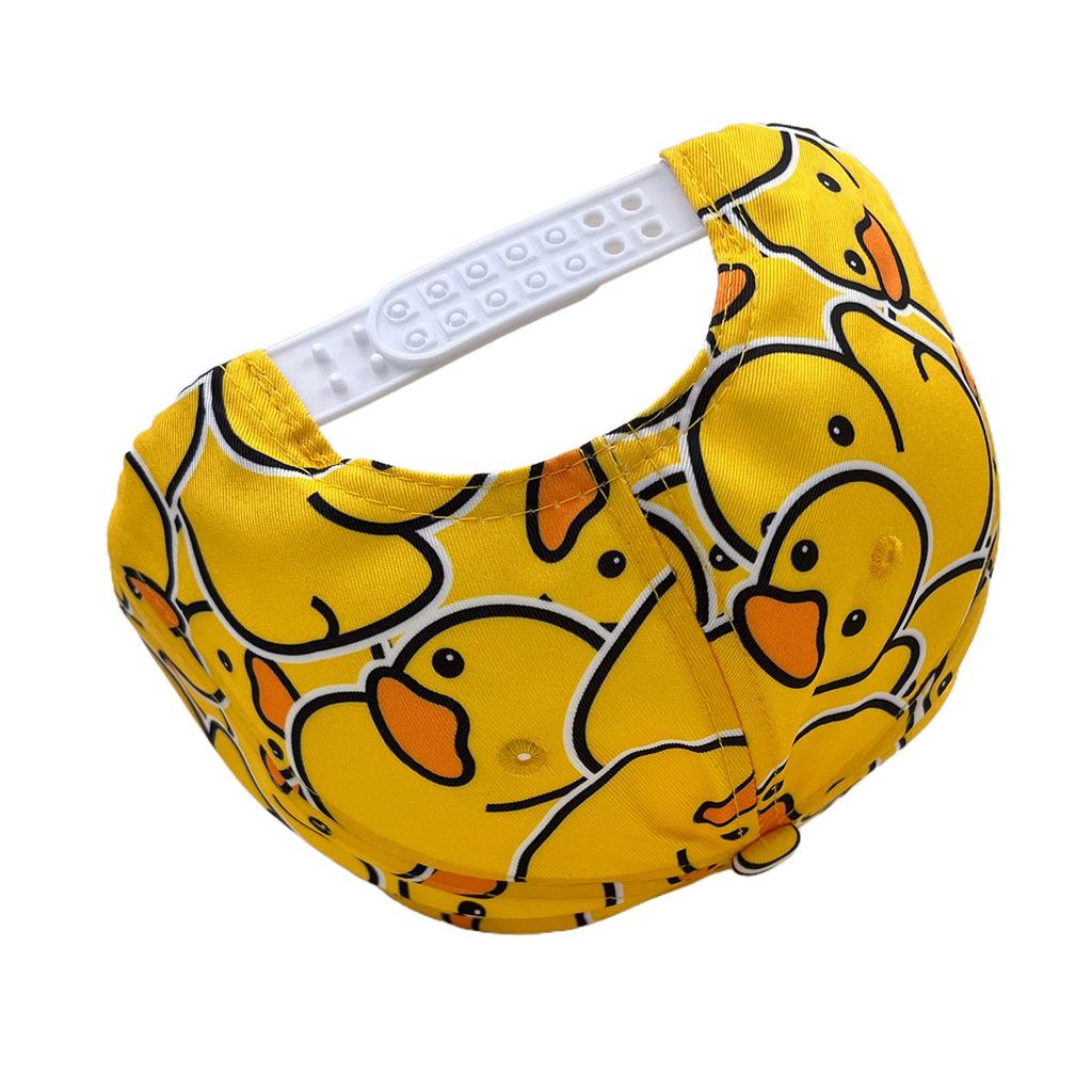 Little Yellow Duck Printed Hip Hop Baseball Cap Flat Rim Cap Casual Hat Duck Yellow Sunshade Sunscreen Hat