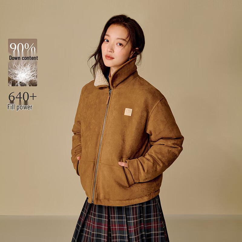 

Inman 2025 Winter Women s Suede Faux Fur Collar Down Jacket M