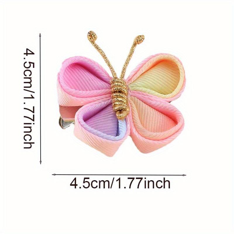 Trendy Handmade Gradient Rainbow Bow Hair Clips for Children