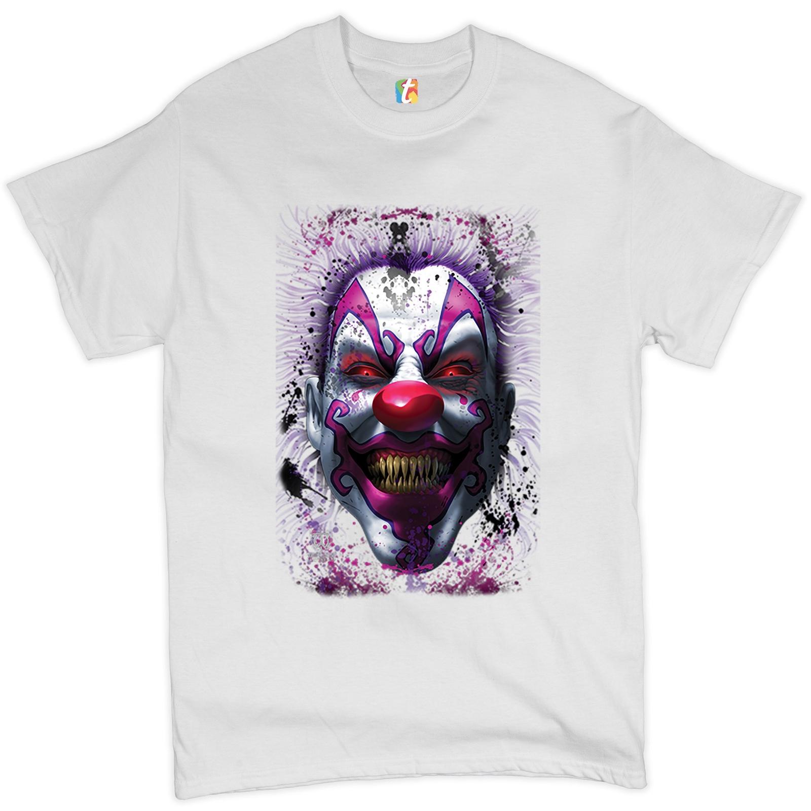 Scary Creepy Grinning Clown T-shirt Spooky Halloween Horror Men s Tee S разноцветный