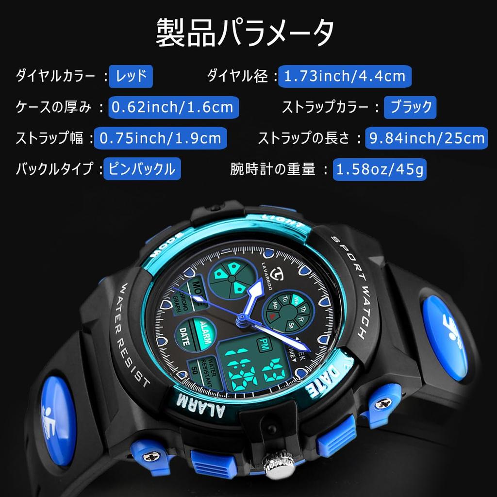 Sports Waterproof Outdoor Watch with Dual LED Analog Digital Watch for Boys and Girls Boys' Watch, Multi-Function Alarm, Date/Day Display, Time,