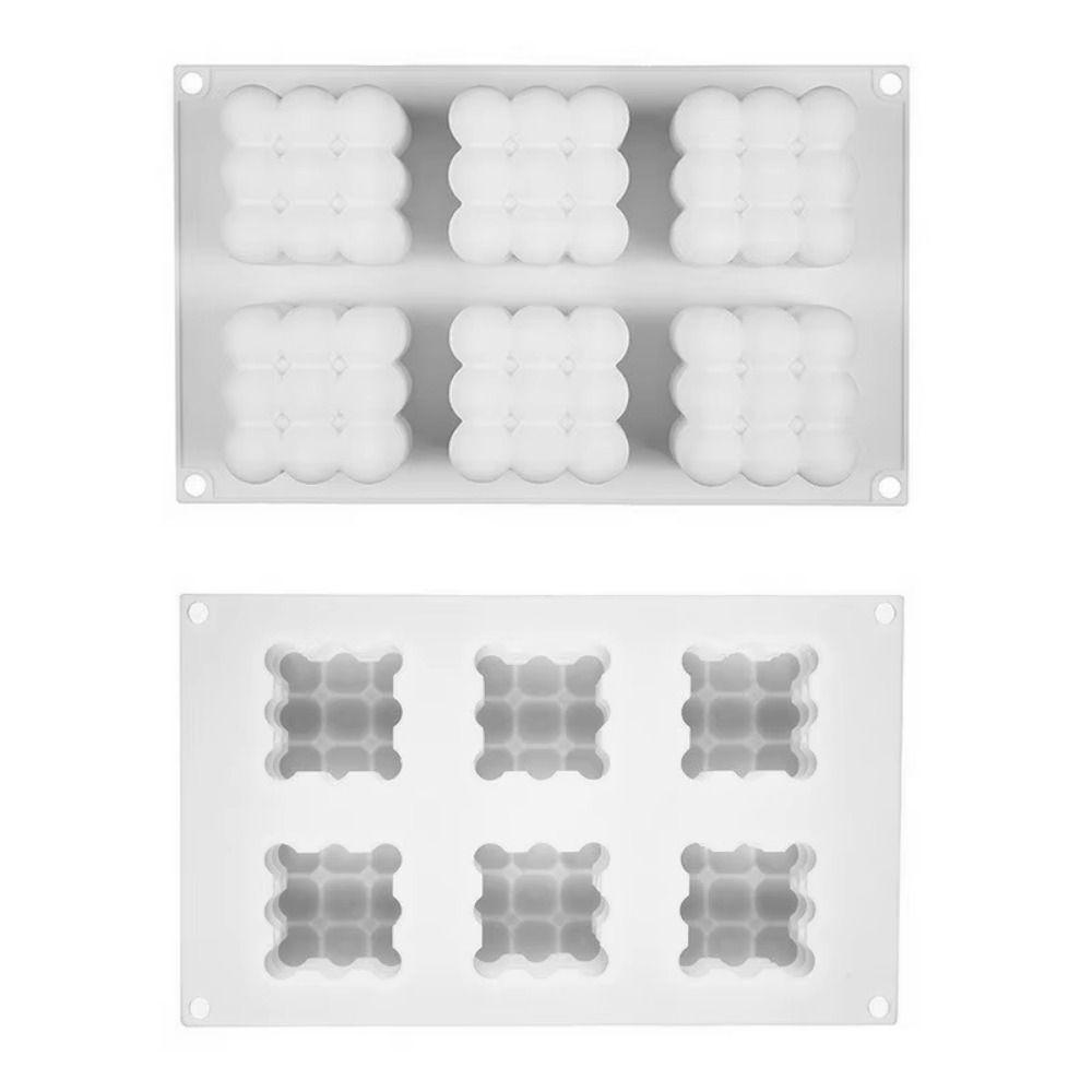 3D Cube Shape Silicone Candle Mold Large Bubble Ball DIY Mousse Cake Mold  Bakeware Supplies