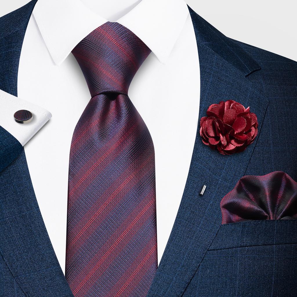Fashion Men'S Paisley Tie Suit Pocket Towel Set 8Cm Polyester Jacquard Business Dress Tie