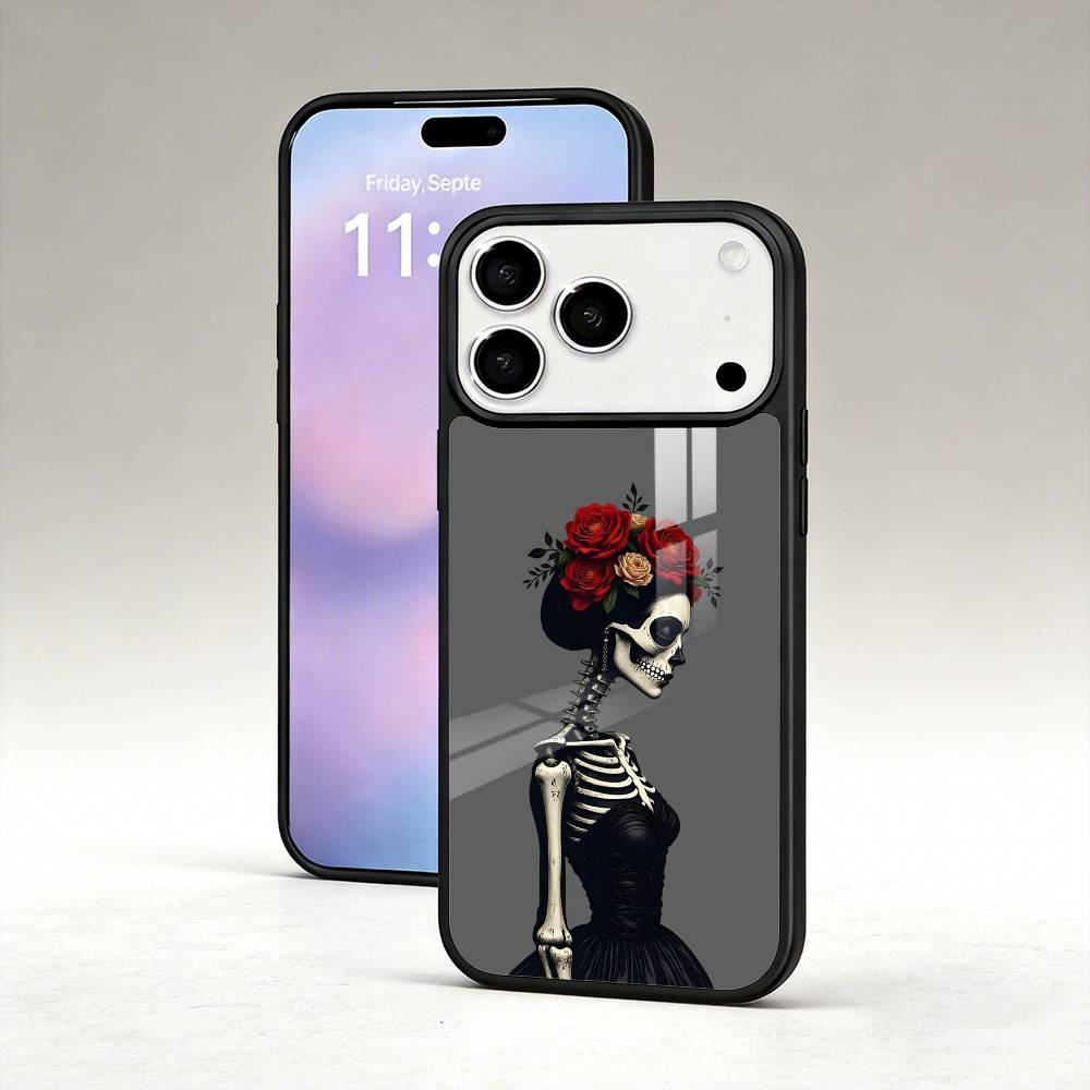 D-Day of the Dead M-Mexican Catrina Skull Phone Case For iPhone17,16,15,14,13,12,Pro,Max,Magnetic For Magsafe Wireless Charging
