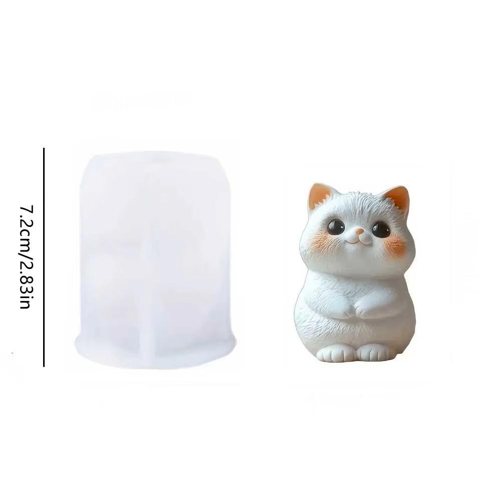 

3D Мила Кішка Силіконова Форма DIY Ароматерапевтична Свічка Гіпсові Прикраси Декоративна Мусова Торта Печиво Форма для Випічки