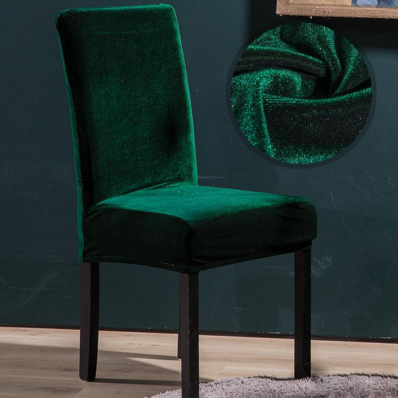 1 Stück Verfügbar Verdickter Elastischer Esszimmerstuhlbezug, Restaurant, Silberfuchs Samt Stuhlbezug, Elastischer Tisch- und Stuhlbezug