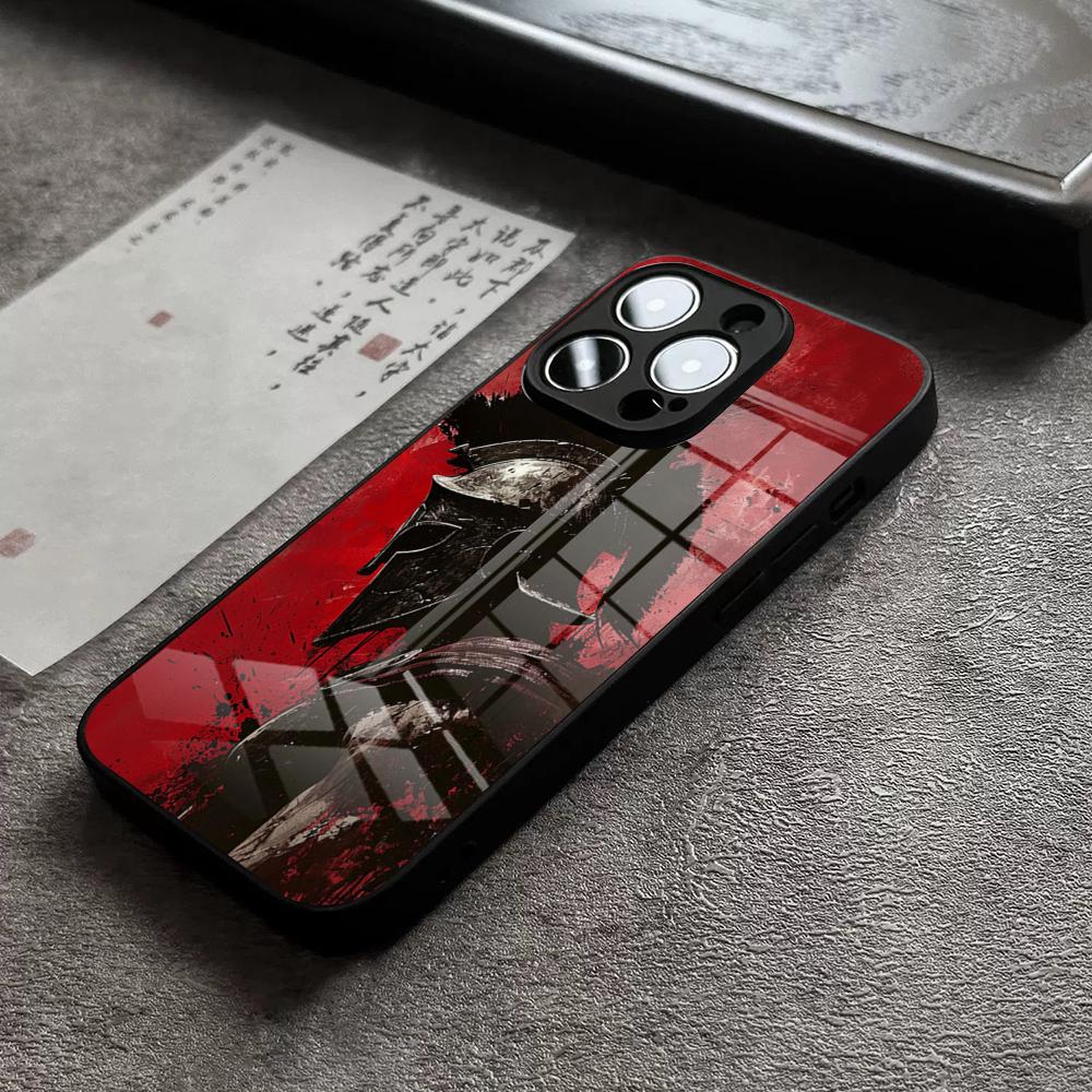 

Чехол для телефона для iPhone 17 Pro Max 14 Pro 15 12 11 13 Mini X XR XS 16 Plus SE Стеклянная крышка Flim 300 S-Spartans iPhone12 ProMax