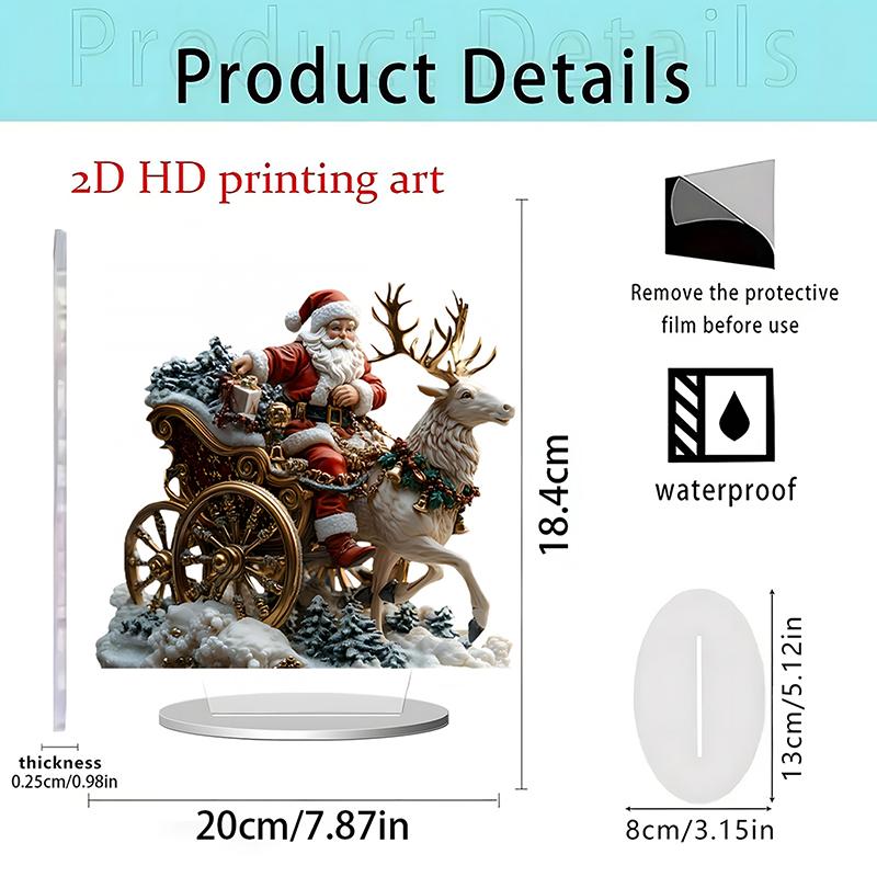 2025 Nová scéna Vánoční stolní středový doplněk 2D plochý akryl pro domácí kancelářskou dekoraci Party ozdoba