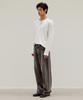 MOOD INSIDE Ribbed Snap Henley Neck Long Sleeve_White