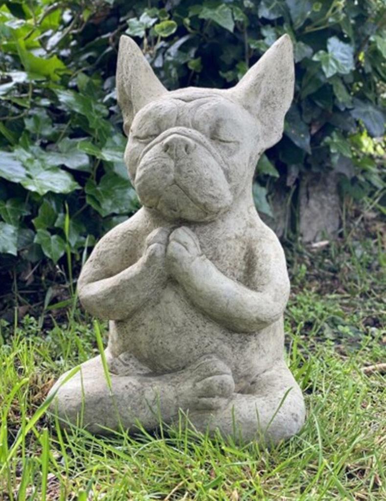 Yoga-Pose, Meditation, Hund, Kunstharz, Statue, Ornamente, wasserdicht, Gebet, Zen, französische Bulldogge, Skulptur, Kunsthandwerk, Gartendekoration, Figur