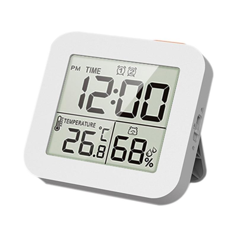 Portable Digital Alarm Clock with Temperature Humidity Reading Multifunctional Desk Clock for Home Heavy Sleeper Alarms