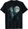 Three Wolves Howling At The Moon 3 Wolf Moon T-Shirt