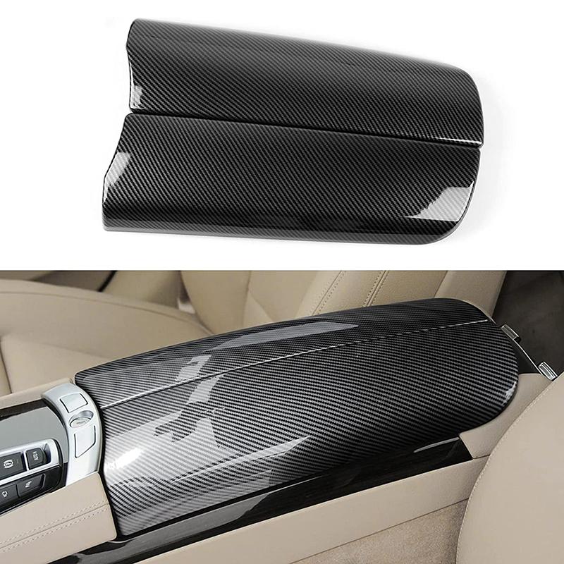 2 Pcs Carbon Fiber Center Console Armrest Box Cover For BMW 7 Series F01 F02 2009-2011 2012 2013 2014 2015 Auto Interior Parts