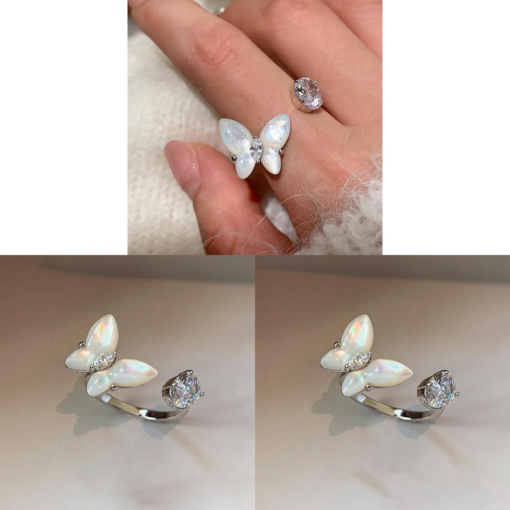 Zircon Butterfly Animal Ring For Women Fashion Jewelry Accessory