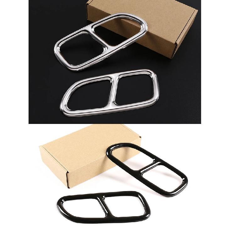 Stainless Steel Exhaust Pipe Decor Trim For Mercedes Benz CLA C117 SLK 2009-2016 2 Pcs Polished Tail Throat Cover Auto Parts