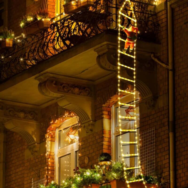 Christmas Decoration LED Santa Claus Climbing Ladder Light USB Plug Suitable Home Xmas Tree Wall Window