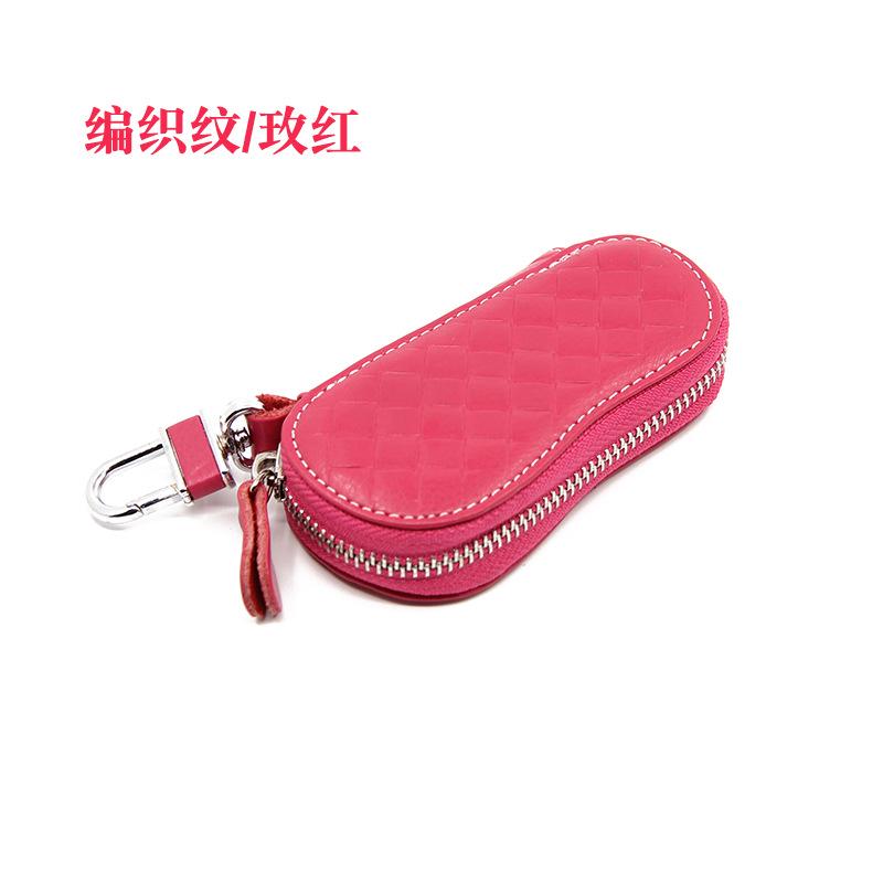 

Женский однотонный кожаный чехол с мягкой поверхностью, модный чехол для ключей из воловьей кожи на молнии, кошелек большой емкости