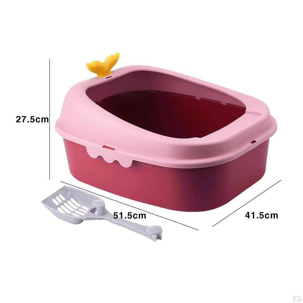 Cat Kitten Potty Toilet Open Top Pet Litter Tray PP Large Space Bedpan High Sided