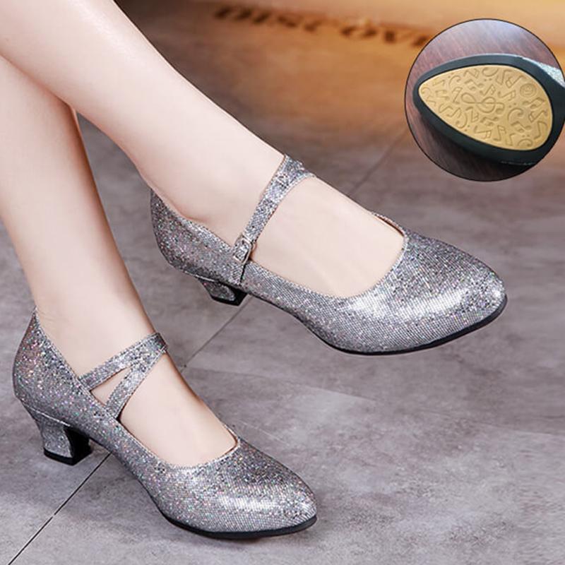 

Горячая Распродажа Современные Танцевальные Туфли Для Женщин Женская Сальса Бальные Танго Латинские Туфли Для Девочек Женская Обувь На Высоком Каблуке и Мягкой Подошве 34