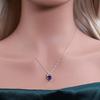 Heart 8.00mm nautral Amethyst pendant Crown design 925 Sterling silver necklace luxury fine jewelry for women's anniversary gift