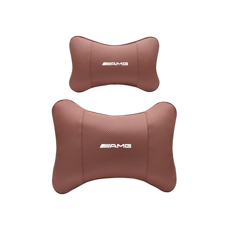 Car Memory Foam Headrest Car Neck Pillow Lumbar Support Pillow Accessories Car Hub Cap For Mercedes Benz AMG W214 W205 W204 W206