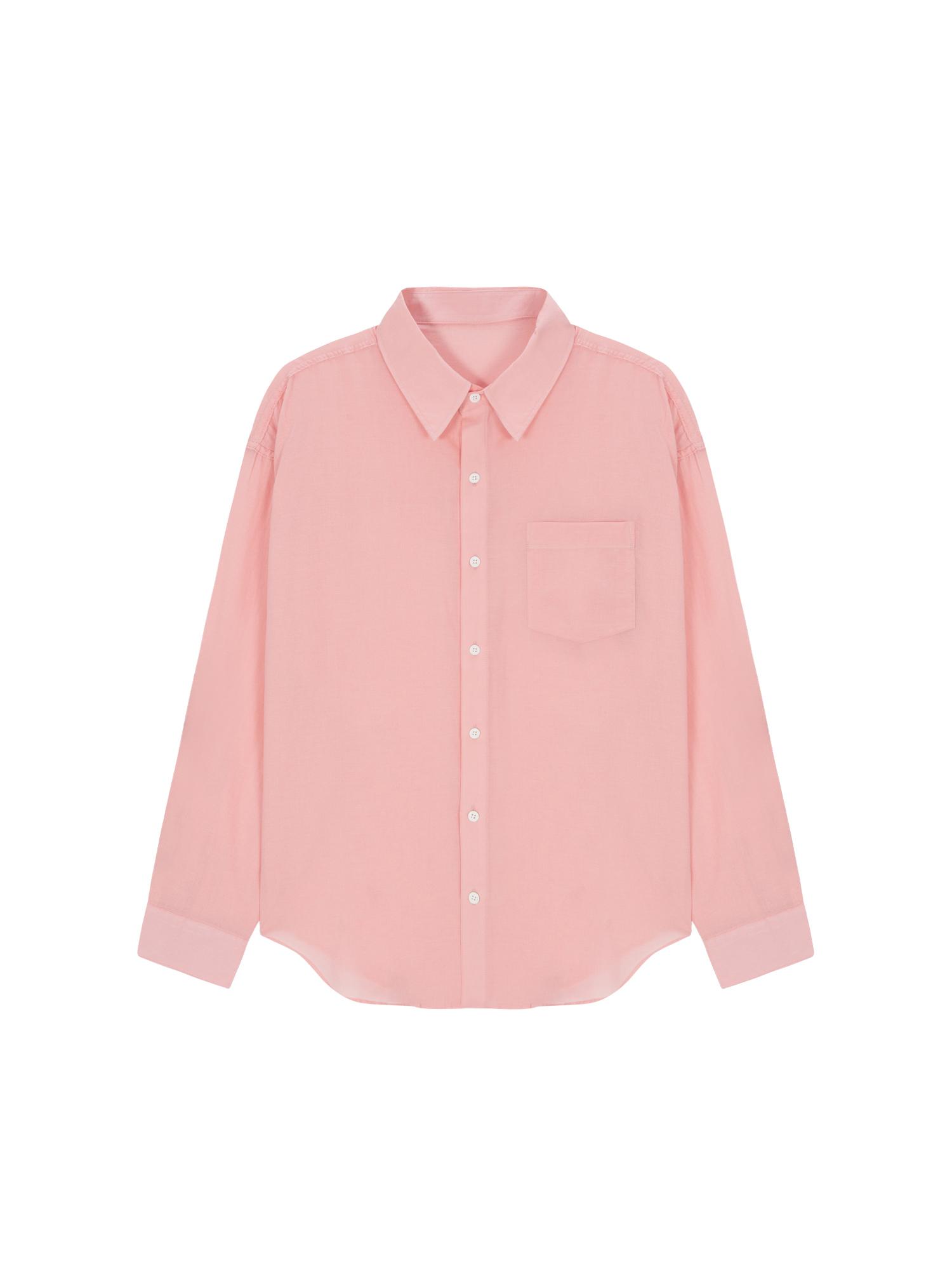 Salad Basket Sheer Cotton Shirt - Pink Free