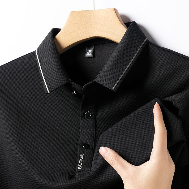 Long-sleeved Polo Shirt for Men Spring New Korean Style Fashion Slim Casual Solid Color Lapel Men's Bottoming Shirt Top