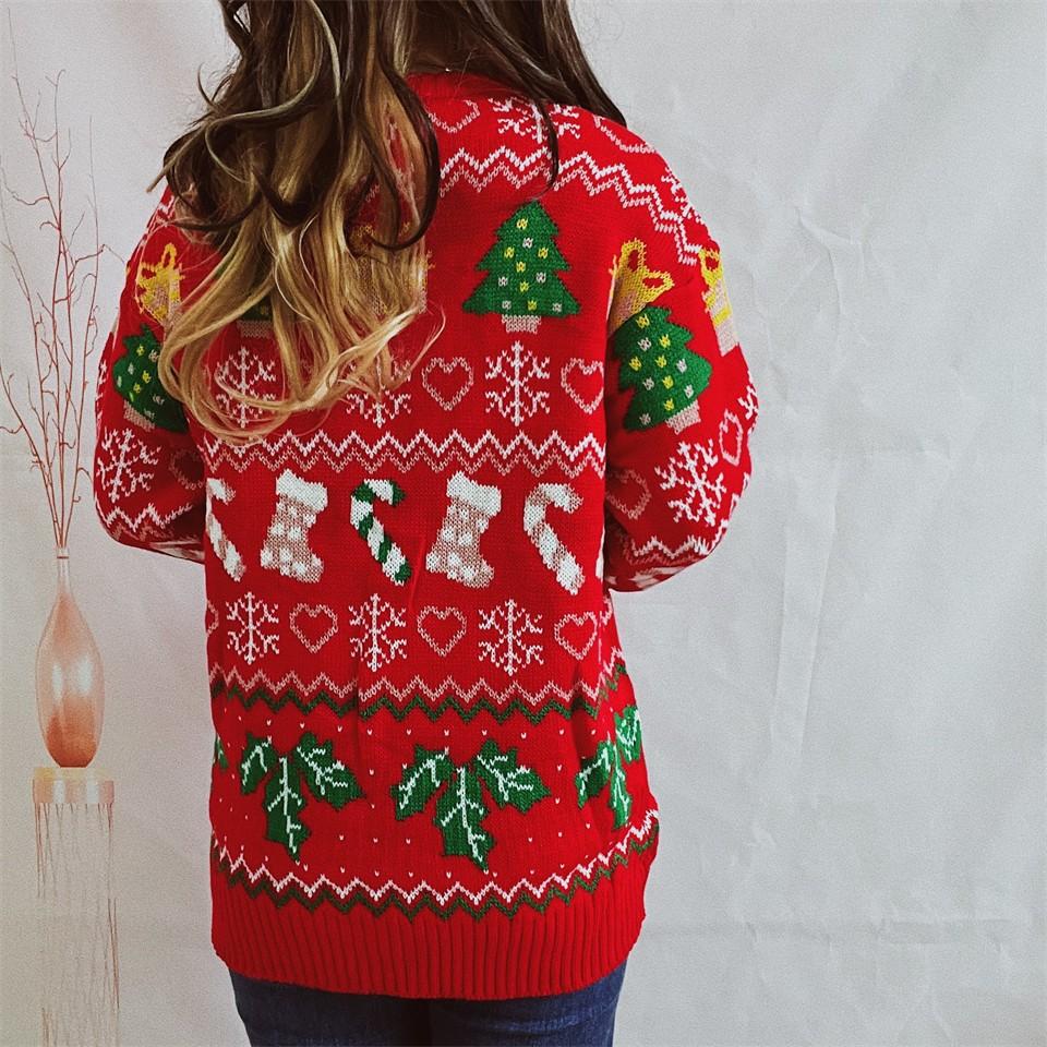 Women's Autumn/Winter Fashion Christmas Sweater Round Neck Long Seeve Sweater