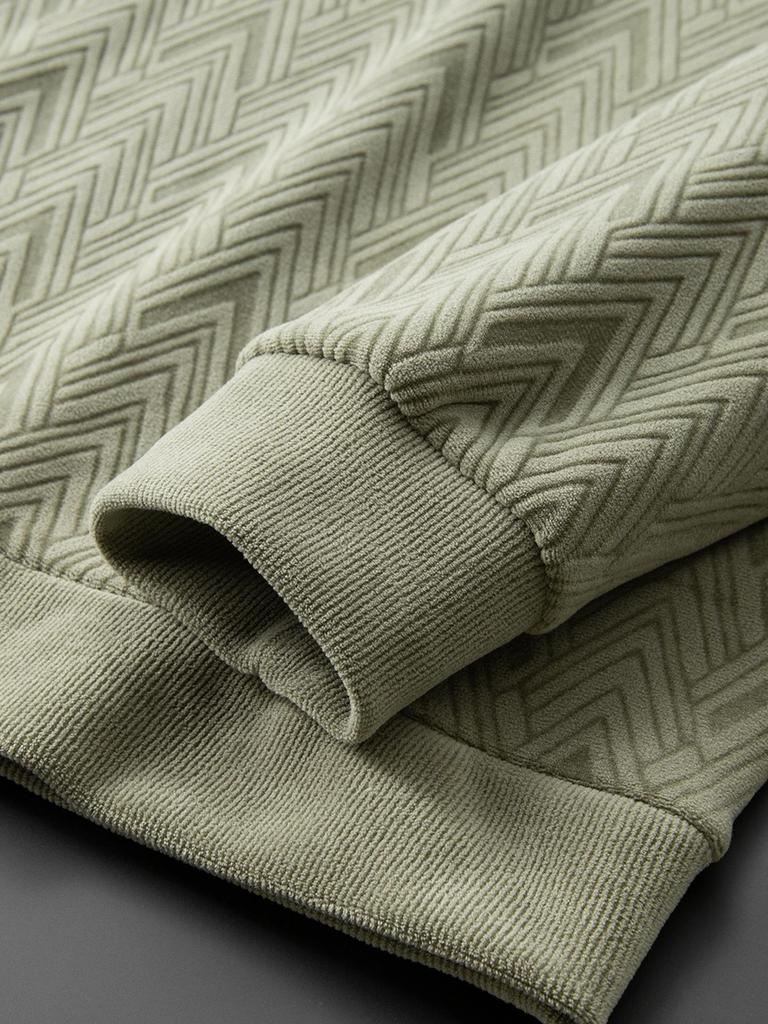 Herr Plus Size Sweatshirt med Fleecefoder och Rund Hals - Höst/Vinter 2025, Tjockt & Varmt, Långärmat.