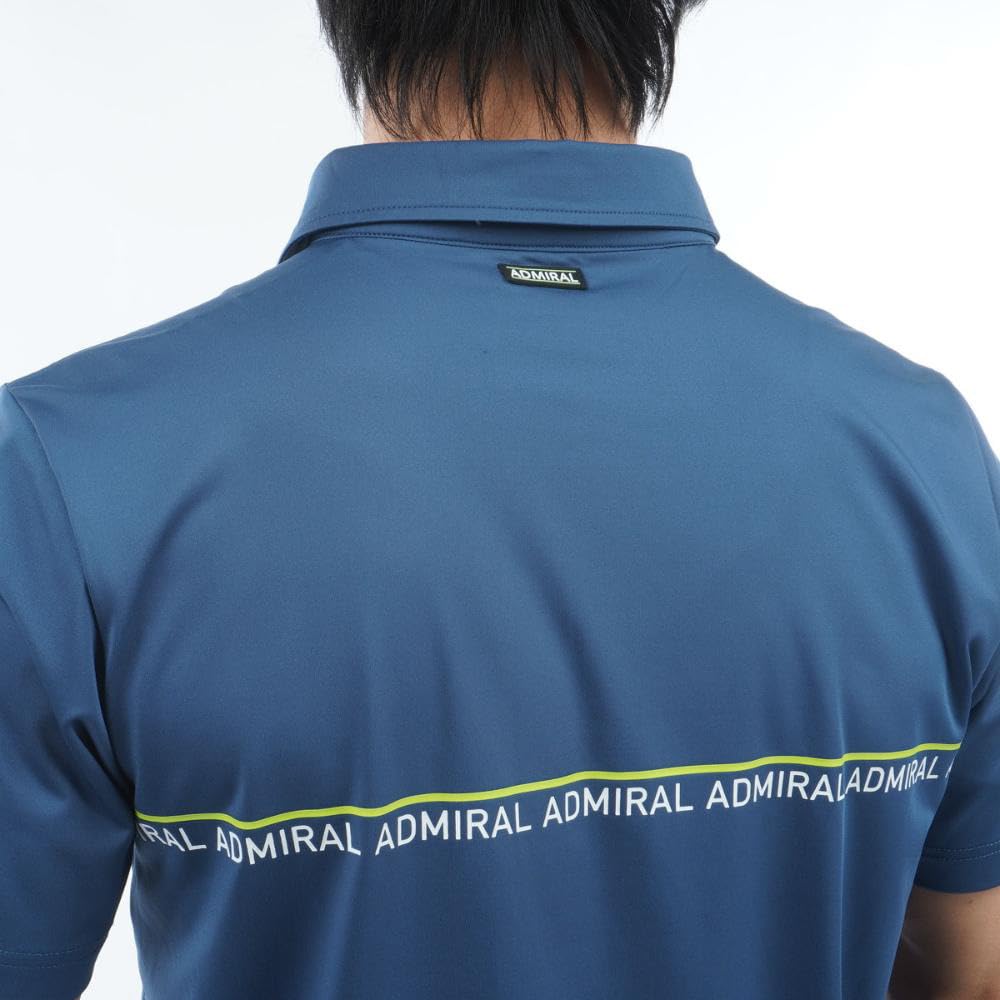 Admiral Golf Classic Line Logo Blue Gray Shirt, Men's,