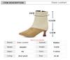 Fashion Sexy Strange Thin Heel Splicing Chelsea Ankle Boots Women Autumn Winter Shoes Woman Pointed Toe High-Heeled Fashion Short Bootie
