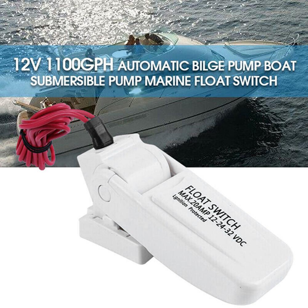 Submersible Automatic Bilge Pump Float Switch 12-32V Automatic Bilge Water Pump Float Switch 1100GPH for Marine Boat Accessories