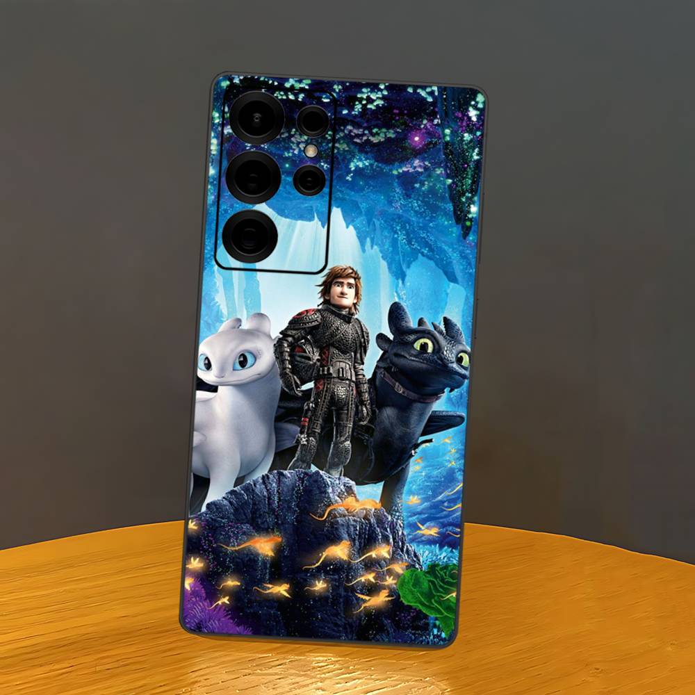 

Lovely Couple Toothless Fury Dragon Phone Case For Samsung S 20 21 22 23 Lite Plus Ultra Clear Mobile Cover Funda Samsung S25
