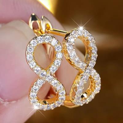 925 Silver Simple Bowknot Infinity Earrings for Women Fashion Wedding Jewelry Bowtie CZ Zircon Brincos Mujer