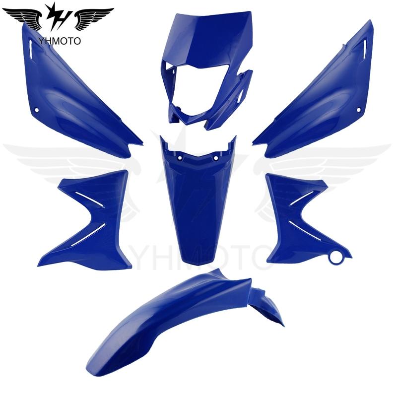 Motorcycle Full Set Body Plastic Covers Head Light Cover Mudguard Side Panels Tank Protecter Black Blue White For Yahama XTZ 125