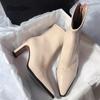 Fashion High Heel Women Short Boots Fashion Back Zip Shoes Elegant Autumn Winter Pointed Toe Ladies Dancing Party Prom Ankle Boots