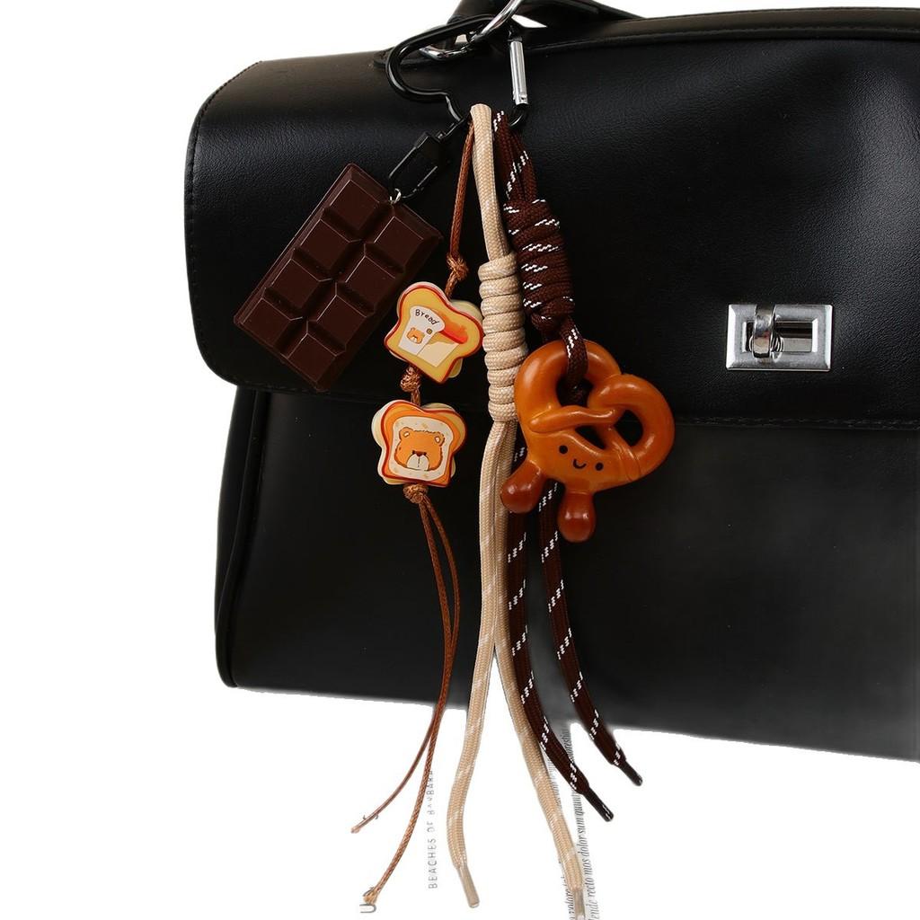 Creative Plastic Resin Bread Pendant For Handbag Decoration And Keyring Use