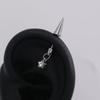 Spike Cone Barbell Piercing Ear Stud with Sparkling Stone Cross Pendant Gothic Cool Unisex Cartilage Ear Jewelry for Daily Street Style Matching