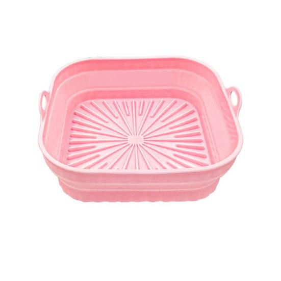 Foldable Air Fryer Silicone Liners Reusable Air Fryer Basket Round/Square Oven Baking Tray for Air Fryer Oven Accessories