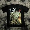 Rock Band Korn Follow The Leader Printed TShirt DoubleSided Metal Band Teecasual Loose Oversize Couple Tee Vintage Tops Unisex