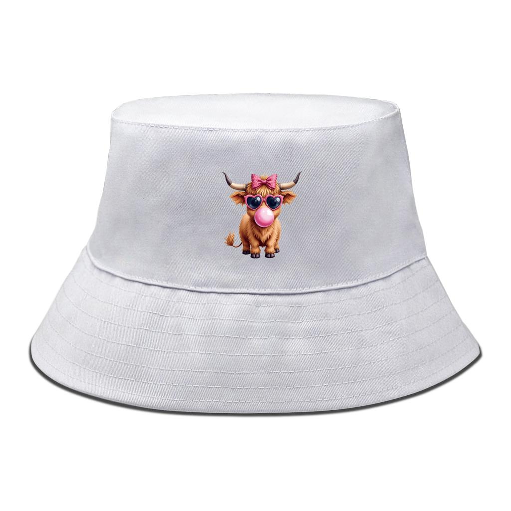 Lovely Small Yaks Bucket Hat Unisex Stylish Bucket Hats Suns-Protect Bucket Hat Woman Solid Color Sun Hat Perfect For Daily Wear