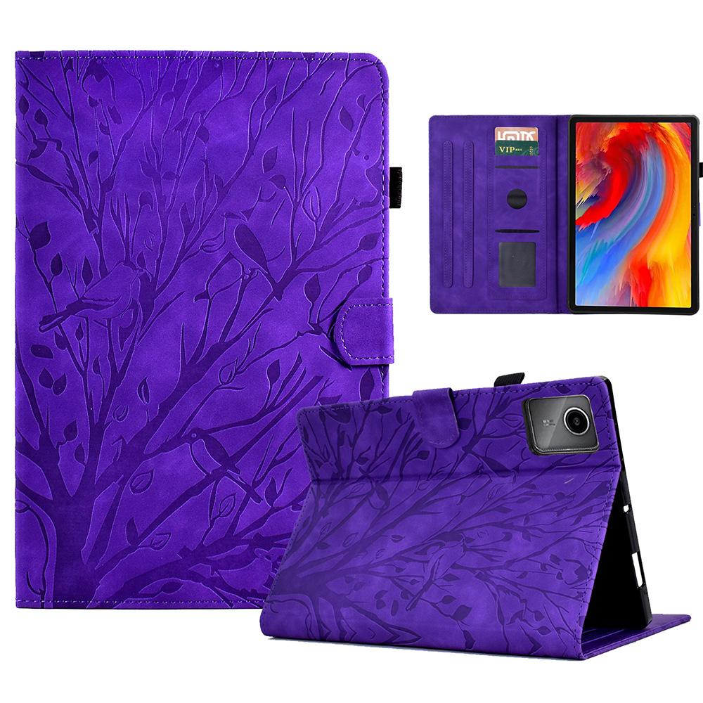 

For Lenovo Xiaoxin Pad 11 2025 Leather Case Tree Pattern Card Slots Stand Cover B
