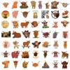 50 Cartoon-Tiere Plateau Kuh Kritzel-Aufkleber Dekorieren Koffer Notizbuch Wasserdichte Aufkleber