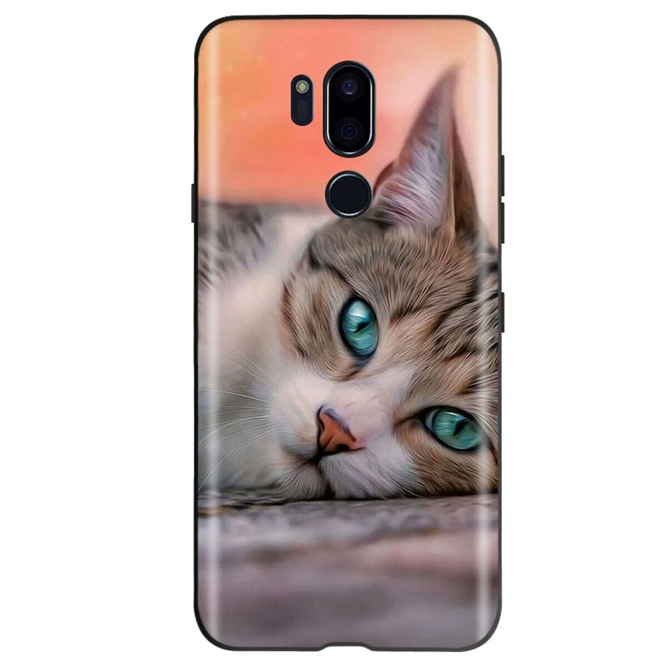 For LG G7 ThinQ Case G710 LM-G710 Cute Cat Butterfly Shockproof Soft Silicone Phone Case For LG G7 ThinQ Back Cover 6.53'' Coque