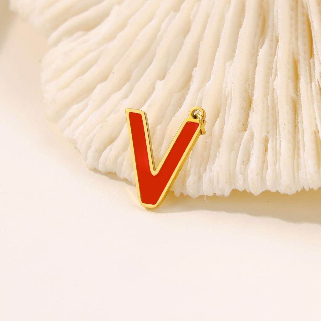 CARLIDANA Hot Sale New Style Hot Sale DIY Accessories Oil Drop Colorful Initial A -Z Letter Brand Stainless Steel Pendant Charms
