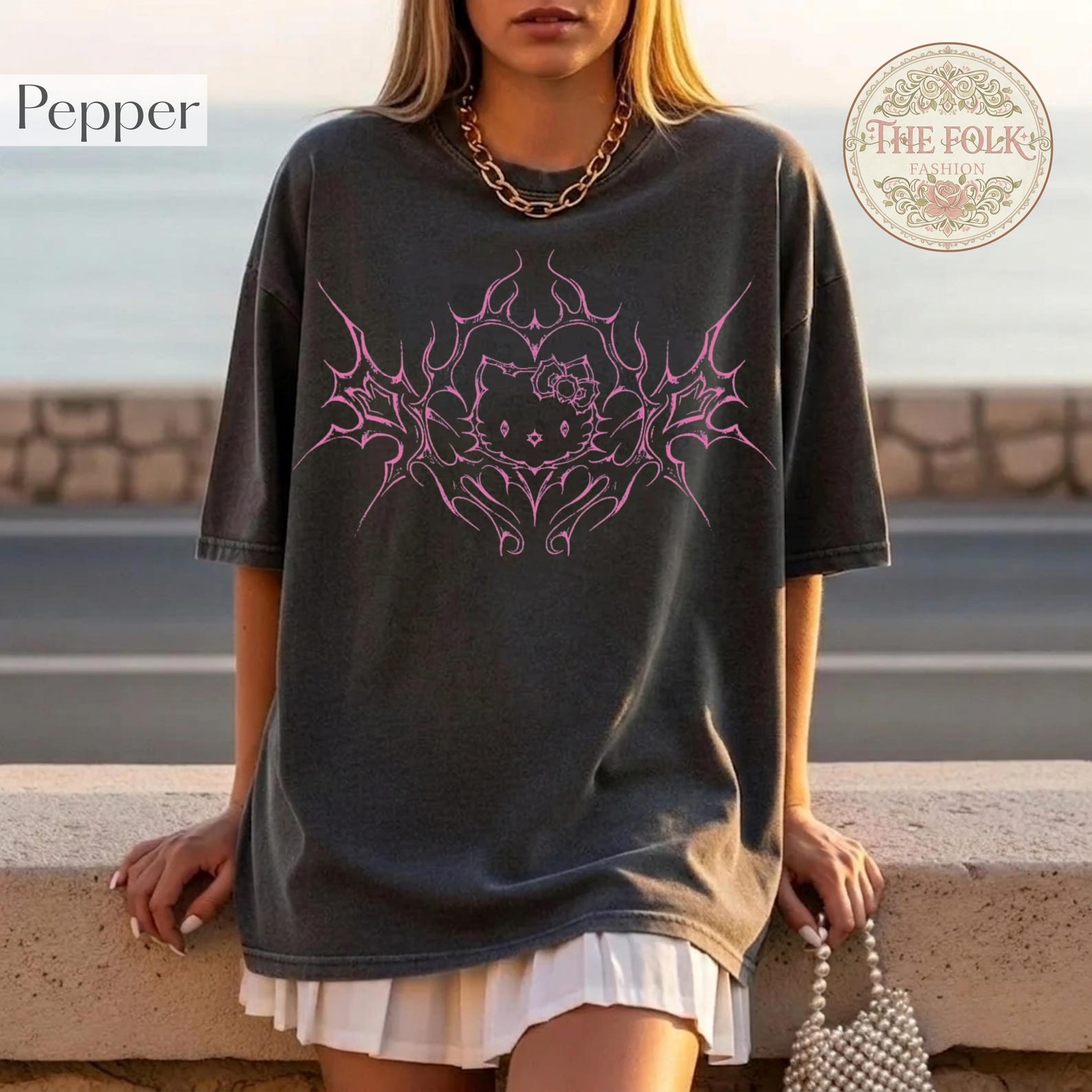 Cyber Grunge Kitty Shirt, Gothic Y2K Graphic Tee, Comfort Colors Kitty Tee, Tribal Cyberpunk T-Shirt, Cute Cat Shirt, Fairy Grunge XL