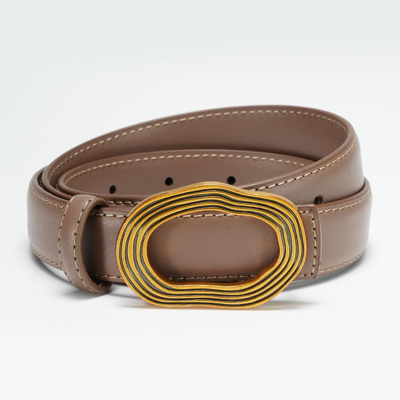 New Belt for Women's Dress  Smooth Buckle Belt for Women's Decorative Skirt for Women's Versatile Thin Belt