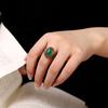 Exquisite Enamel Colored Ancient Gold Craft Natural Carnelian Ring New In Green Rings For Women Engagement Wedding Jewelry